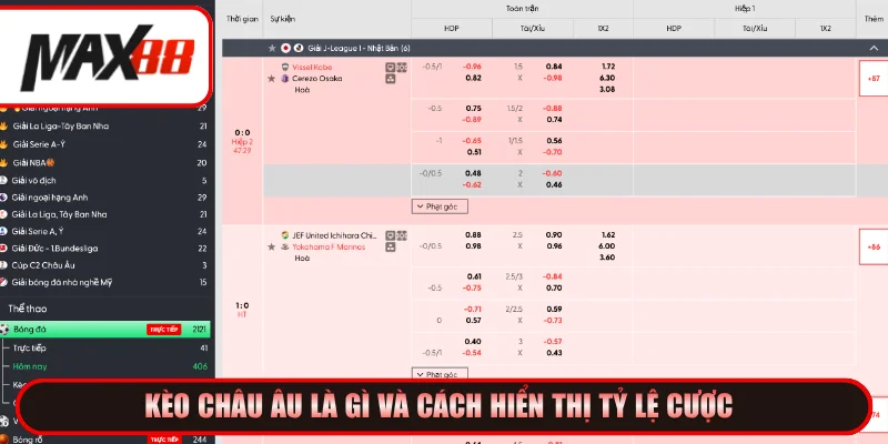 Cách đọc kèo châu Âu là gì và cách hiển thị kèo